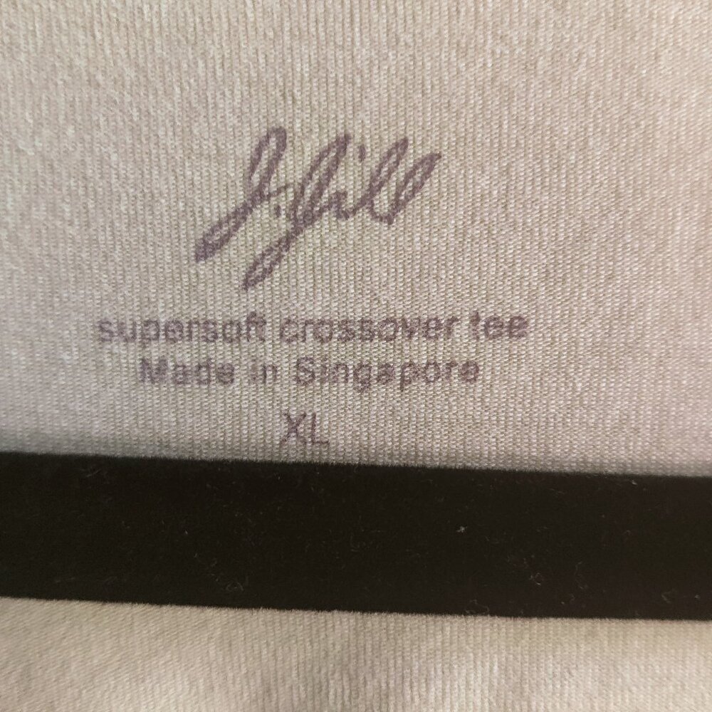 j.jill chartruese cotton top with long  sleeves & a v-neck . - Picture 2 of 5